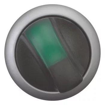 Eaton M22 draaibediening, 3 standen, vergrendelend, zwarte knop met zilveren blende 284395
