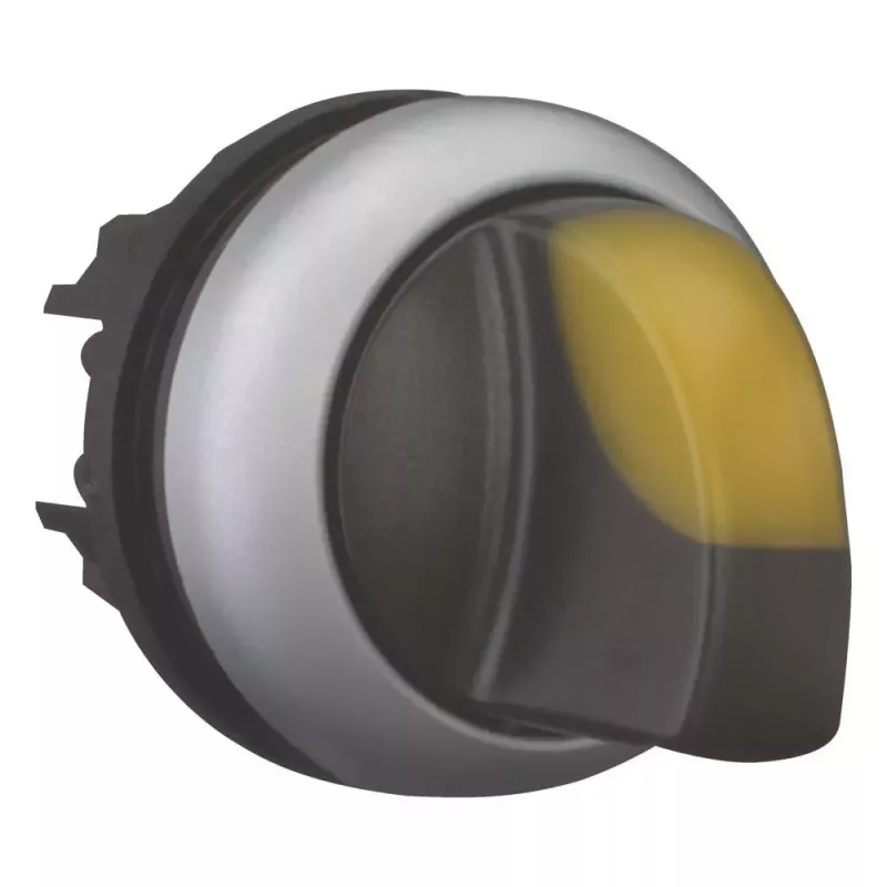 Eaton M22-WLK3-Y verlichte draaikeuzeschakelaar-bediening, 3-stand, geel