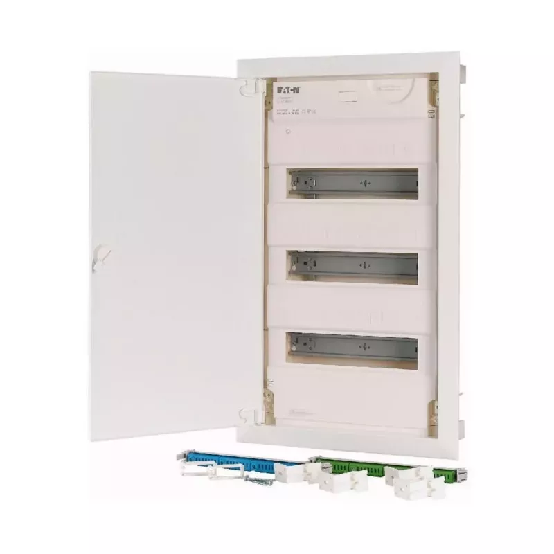 Eaton KLV-36UPP-F inbouw-verdeelkast, 36 module-eenheden, 3 rijen, transparante getinte deur, wit 178802