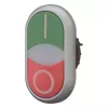 Eaton RMQ-Titan M22-DDLM-GR-X1 dubbele drukknop met meldlamp, groen/rood, witte LED, 24V AC/DC, 1NO+1NC 284830