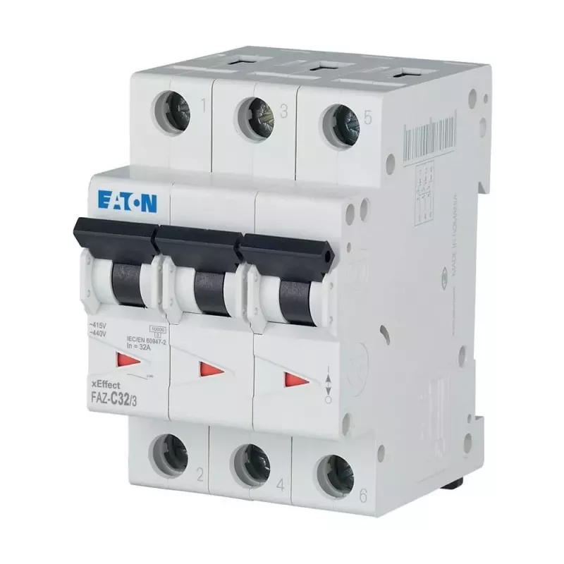 Eaton FAZ-C32/3 installatieautomaat type C, 32 A, 3-polig, 10 kA, DIN-rail 278876