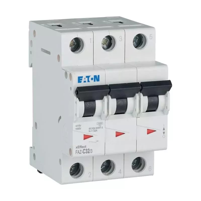 Eaton FAZ-C32/3 installatieautomaat type C, 32 A, 3-polig, 10 kA, DIN-rail 278876