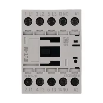 Eaton DILM15-10 vermogensschakelaar, 3-polig, 230 V AC 50 Hz / 240 V AC 60 Hz spoel, 1 NO hulpcontact, 15 A 290058