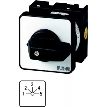 Eaton T0-5-15139/E 2-polige nokkenschakelaar, AAN-UIT, 20A, 690V AC, frontplaatmontage, zwart/wit 014135
