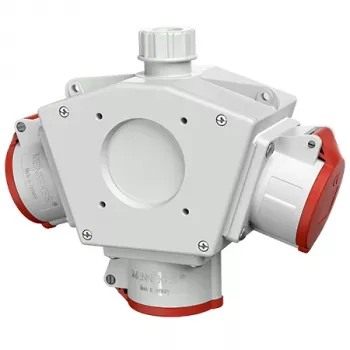 MENNEKES Standard Delta Box 92917 draagbare stroomverdeleenheid met aardlekschakelaar, 32A CEE-ingang, 4 Schuko- en 3 CEE-uitgangen