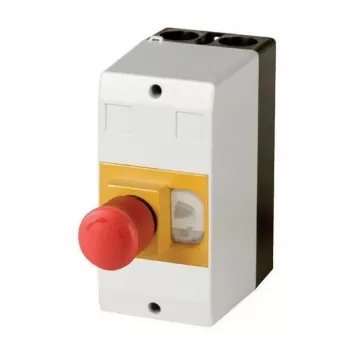 Eaton CI-PKZ01-PVT opbouw besturingsbehuizing met noodstopknop, polycarbonaat, lichtgrijs, IP65, 158 x 80 x 177 mm 281406