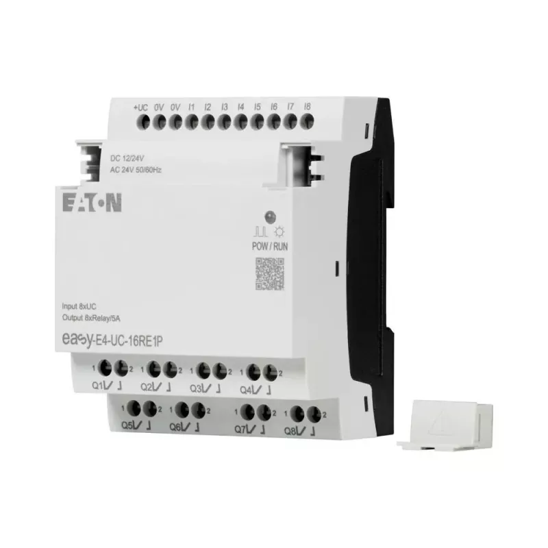 Eaton EASY-E4-UC-16RE1P smart-relais uitbreidingsmodule, 8 digitale ingangen, 8 relaisuitgangen, DIN-rail 197511
