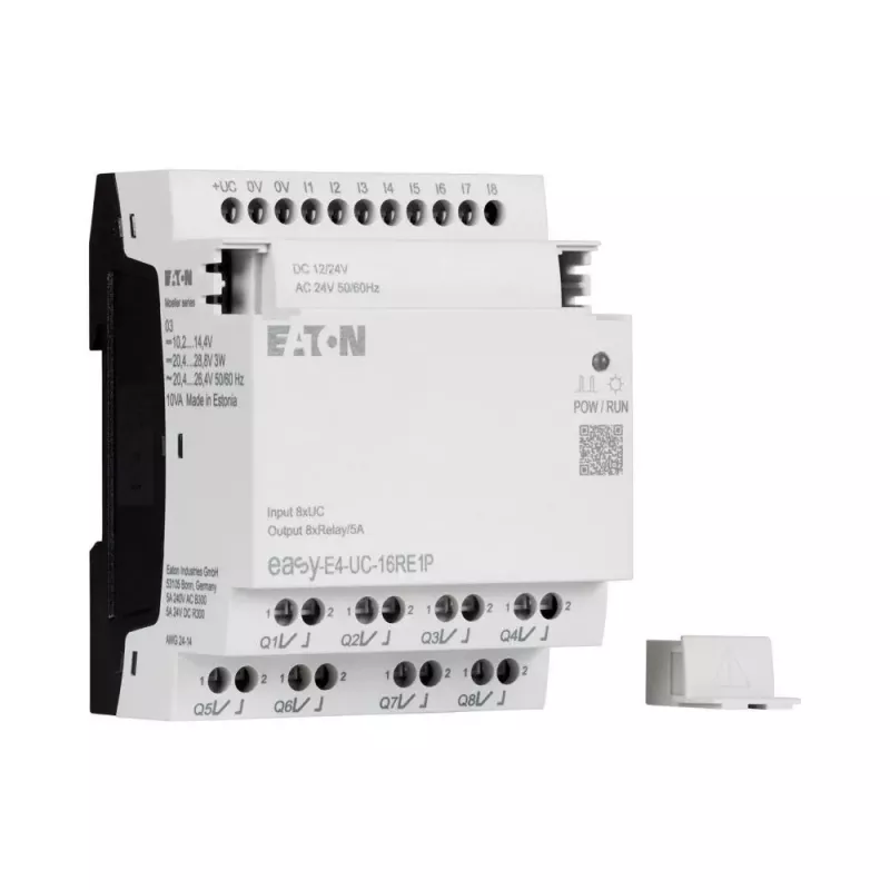 Eaton EASY-E4-UC-16RE1P smart-relais uitbreidingsmodule, 8 digitale ingangen, 8 relaisuitgangen, DIN-rail 197511