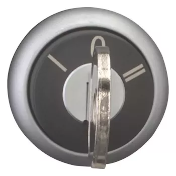 Eaton M22-WRS3-MS2 sleutelschakelaar, 3 standen, vergrendelend, zwarte bediening, titanium frontring, 22,5 mm 111773