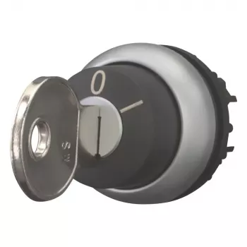 Eaton M22-WRS-MS2 sleutelschakelaar, 2 standen, vergrendelend, titanium frontring, MS2-sleutel, 22,5 mm montage 111778