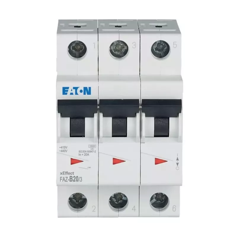 Eaton FAZ-B20/3 installatieautomaat, 3-polig, type B, 20 A, 278848
