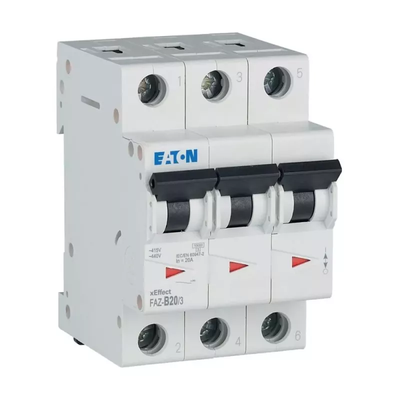 Eaton FAZ-B20/3 installatieautomaat, 3-polig, type B, 20 A, 278848