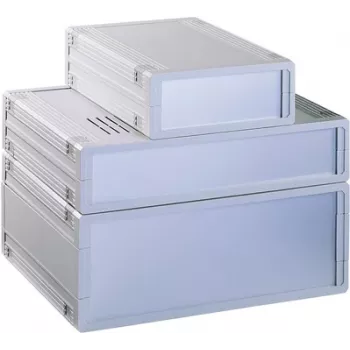 Bopla ULTRAMAS UM62009L tafelbehuizing, ABS, lichtgrijs, 290,9 x 62,2 x 199 mm, met 2x FP60009 frontplaten 55620010.MT8