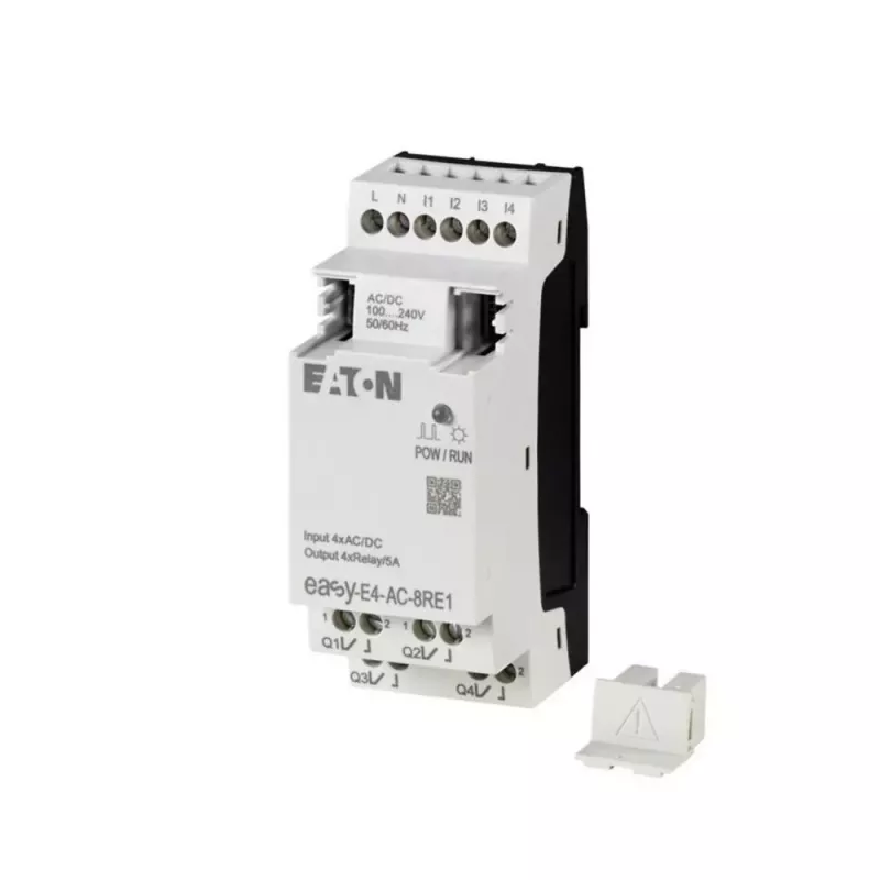 Eaton easyE4 PLC in-/uitgangsuitbreidingsmodule, 4 digitale ingangen, 4 relaisuitgangen EASY-E4-AC-8RE1