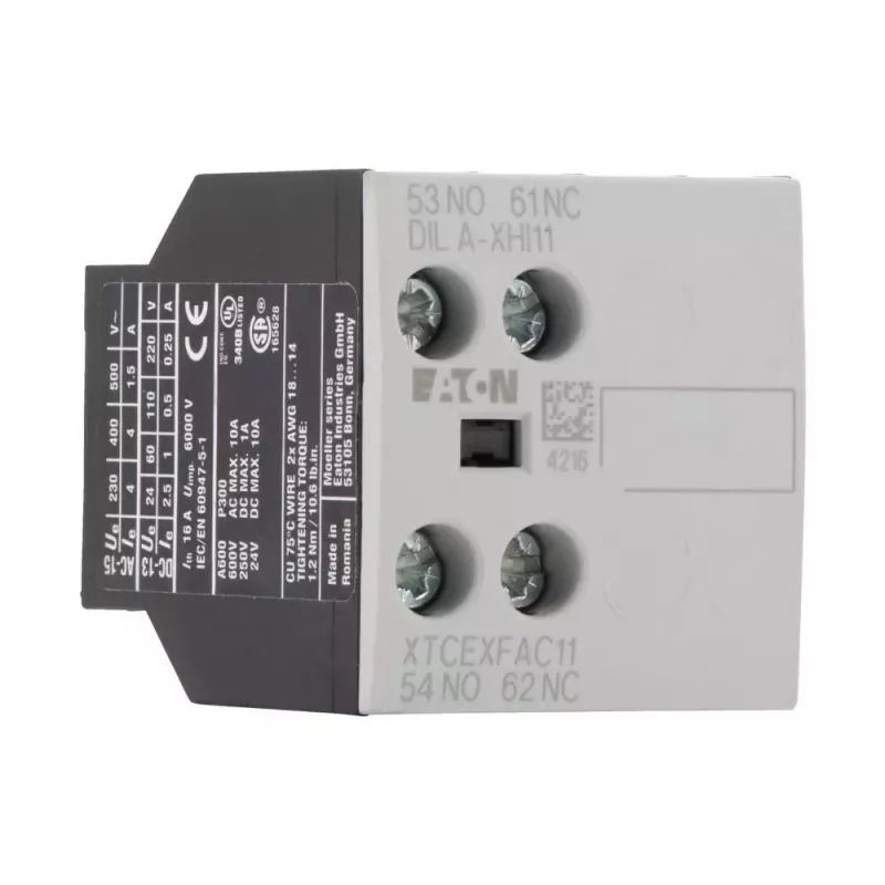 Eaton DILA-XHI11 276421 hulpcontactblok, 45 x 117 x 68 mm, -25 tot 60 °C, zwart/wit