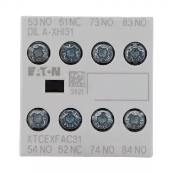 Eaton DILA-XHI31 hulpcontactblok, 3 NO + 1 NC, schroefklemmen, frontmontage, zwart/wit 276427