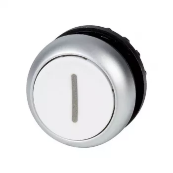 Eaton M22-D-W-X1 drukknop aandrijving, witte knop, zwarte kraag, tastend, 22,5 mm 216611