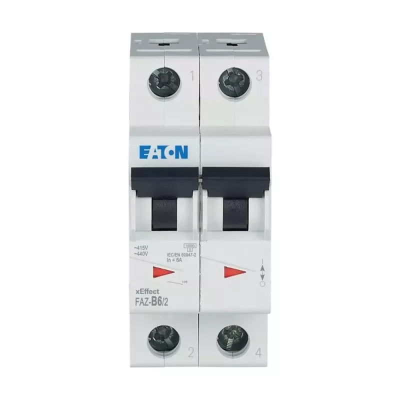 Eaton FAZ-B6/2 installatieautomaat (MCB), 2-polig, 6 A, type B, 10 kA 278728