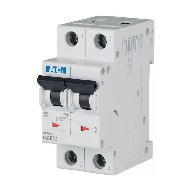 Eaton FAZ-B6/2 installatieautomaat (MCB), 2-polig, 6 A, type B, 10 kA 278728