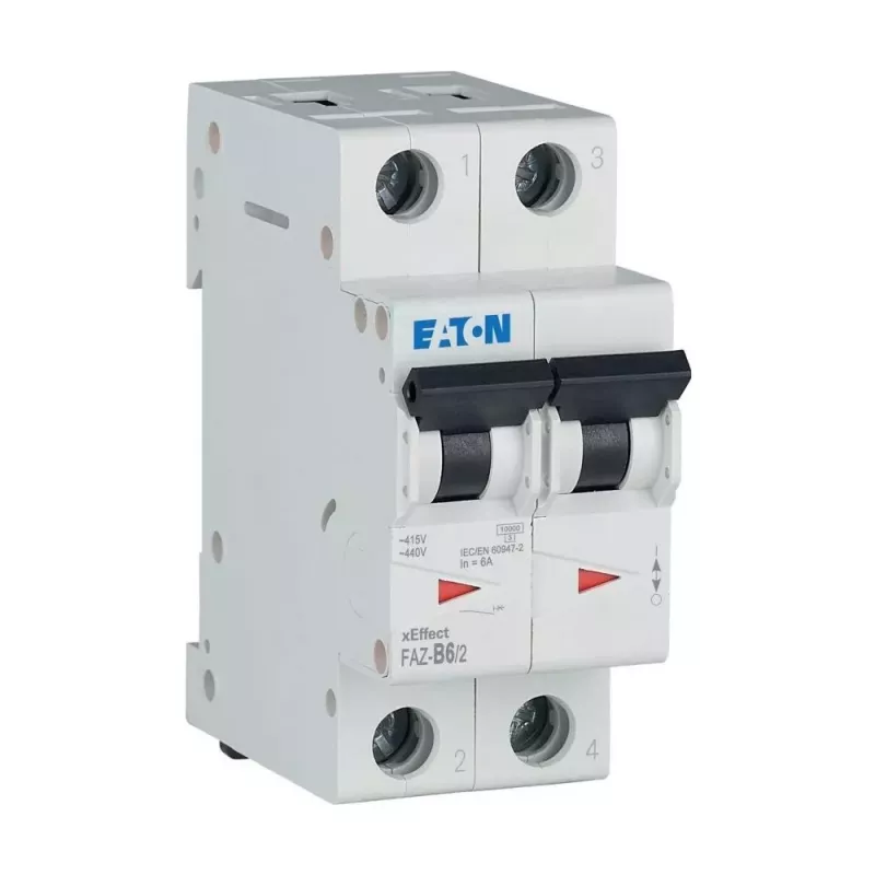 Eaton FAZ-B6/2 installatieautomaat (MCB), 2-polig, 6 A, type B, 10 kA 278728