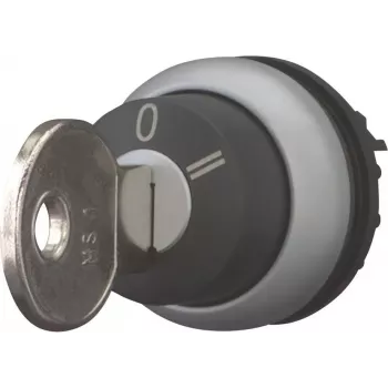 Eaton M22-WRS3 sleutelbediende keuzeschakelaar-aandrijving, 3 standen vastklikkend, kunststof zwarte frontring, 22,5 mm 216900