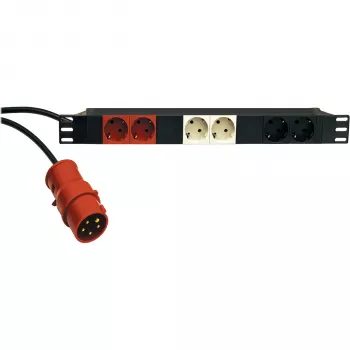 KÖNIG & MEYER 19-inch power box 1U 8-voudige Schuko PDU, 16 A, zwart 28664-000-55