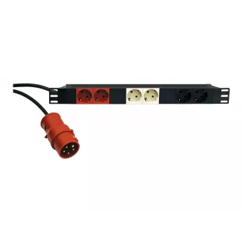 KÖNIG & MEYER 19-inch power box 1U 8-voudige Schuko PDU, 16 A, zwart 28664-000-55