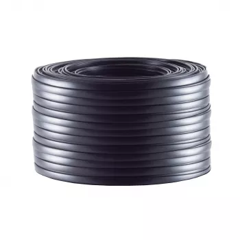 Helos 4-aderige platte telefoonkabel, AWG28, zwart, 25 m (76106-25)