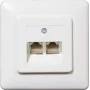 SHIVERPEAKS ISDN wandcontactdoos, 2 x RJ45 bus, inbouw, uitschakelbare afsluitweerstand, wit 69989