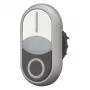 Eaton M22-DDLF-WS-X1 dubbele drukknop, vlak, verlicht, wit/zwart, 1NO+1NC, schroefaansluiting 284816