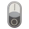 Eaton M22-DDLF-WS-X1 dubbele drukknop, vlak, verlicht, wit/zwart, 1NO+1NC, schroefaansluiting 284816