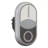 Eaton M22-DDLF-WS-X1 dubbele drukknop, vlak, verlicht, wit/zwart, 1NO+1NC, schroefaansluiting 284816