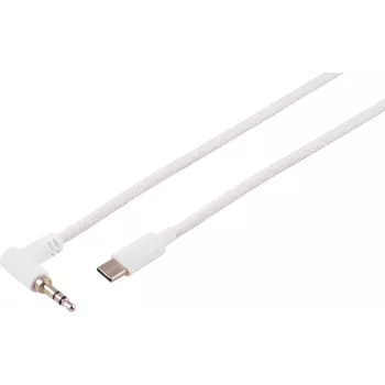 S CONN MAXIMUM CONNECTIVITY USB-C audiokabel, 3,5mm haakse stekker, TRS, wit, 0,9m 14-06226