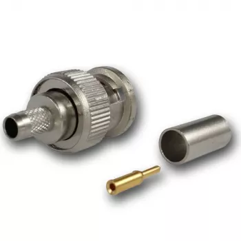 Telegärtner BNC crimpstekker 50 Ohm voor RG-58 C/U, recht, verguld/vernikkeld, 1 stuk J01000A1255Z