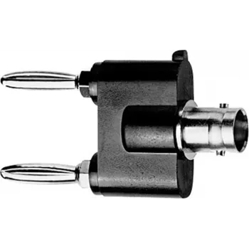 Telegärtner meetadapter BNC-bus naar 4 mm bananenplug, zwart/zilver J01008A0620