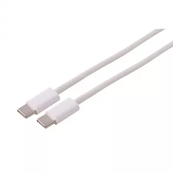 S CONN MAXIMUM CONNECTIVITY USB-C-oplaadkabel, 2.0, 60W, wit, textiel, 0,5m (14-21016)
