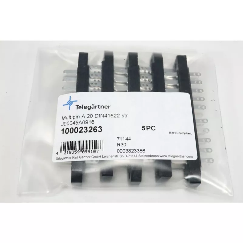 TELEGÄRTNER DIN 41622 20-polige asymmetrische mesconnector, soldeeraansluiting, stekker, A 20 J00045A0916