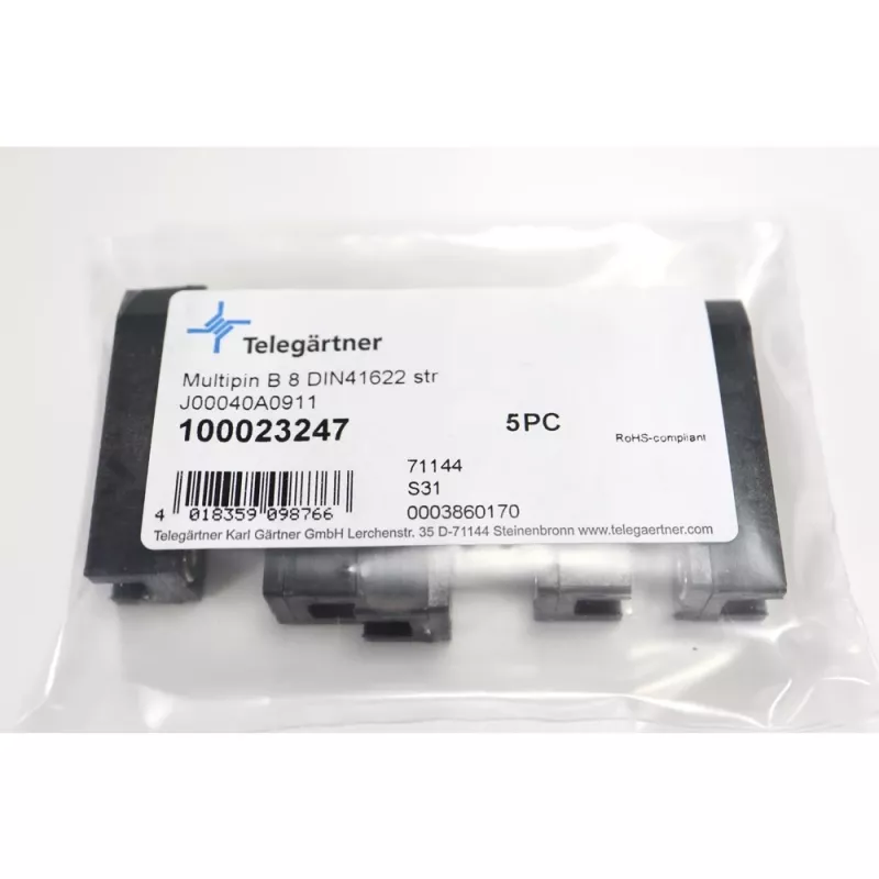 Telegärtner DIN 41622 type B 8 asymmetrische 8-polige PCB-bus, soldeeraansluiting J00040A0911