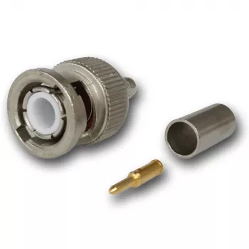 Telegärtner BNC crimpstekker 50 Ohm voor RG-58 C/U, G01 Professional, nikkel/goud, 250-pack J01000A1255S