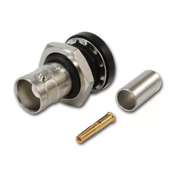 Telegärtner BNC kabelbus crimp G01 50 Ohm, crimp/crimp, geïsoleerde flens, A1305, Z04, G01 (RG-58 C/U) - 5 stuks