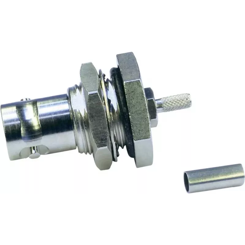 Telegärtner BNC-inbouwbus crimp/crimp 50 Ohm voor RG-316/U, nikkel/goud