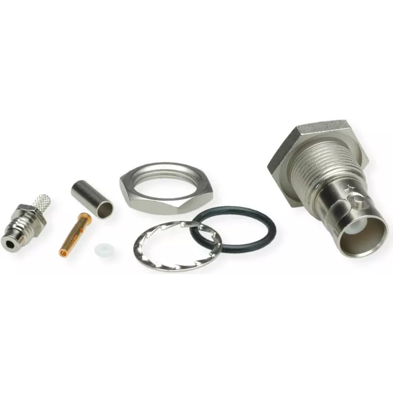 Telegärtner BNC-inbouwbus crimp/crimp 50 Ohm voor RG-316/U, nikkel/goud