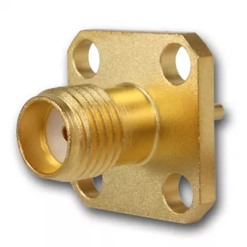 Telegärtner SMA-inbouwkoppeling, flens, goud, 50 Ohm, 5-pack J01151A0621