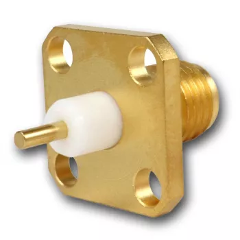 Telegärtner SMA-inbouwkoppeling, flens, goud, 50 Ohm, 5-pack J01151A0621