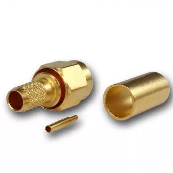 Telegärtner SMA-kabelstekker crimp/soldeer G01, RG-58C/U, goud, 1 stuk (J01150A0041Z)