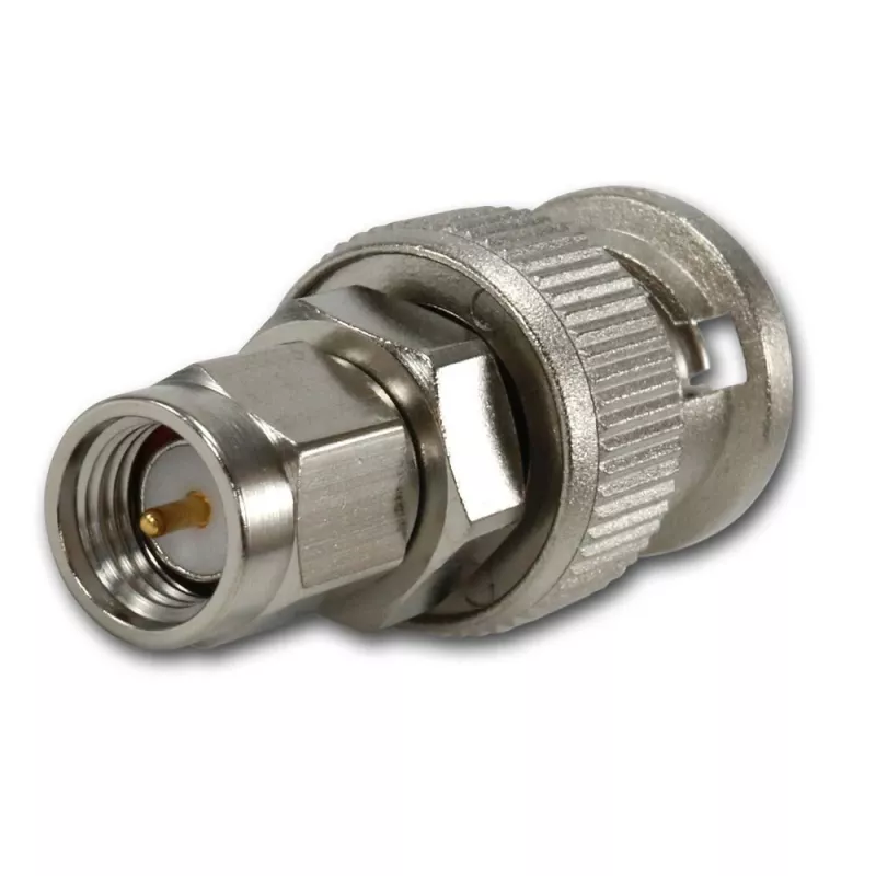 Telegärtner BNC-stekker naar SMA-stekker coaxiale adapter, 50 Ohm, DC-4 GHz, vernikkeld messing J01008A0018