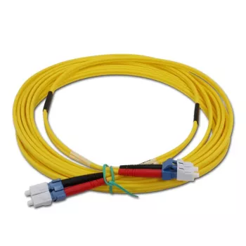 TELEGÄRTNER LC naar LC Single-Mode OS2 duplex-patchkabel, 5 m, geel