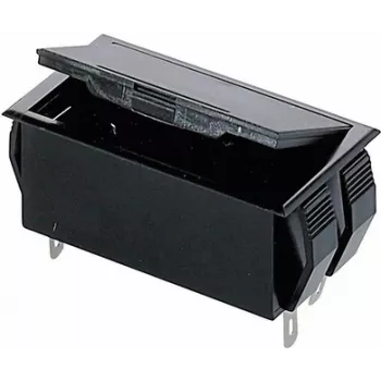 Bopla batterijhouder voor 2 AA (Mignon) cellen, 9V-blok aansluiting, soldeerlipjes, 65 x 37 x 21,5 mm, zwart 46300000