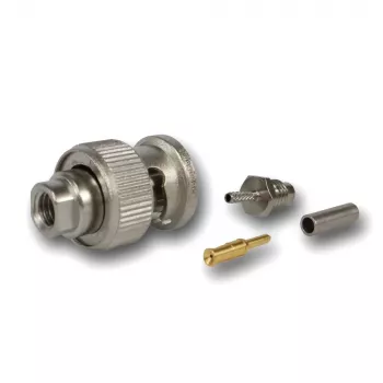 Telegärtner BNC crimpstekker 50 Ohm voor RG-178 B/U, recht, vernikkeld/verguld, 1 stk.