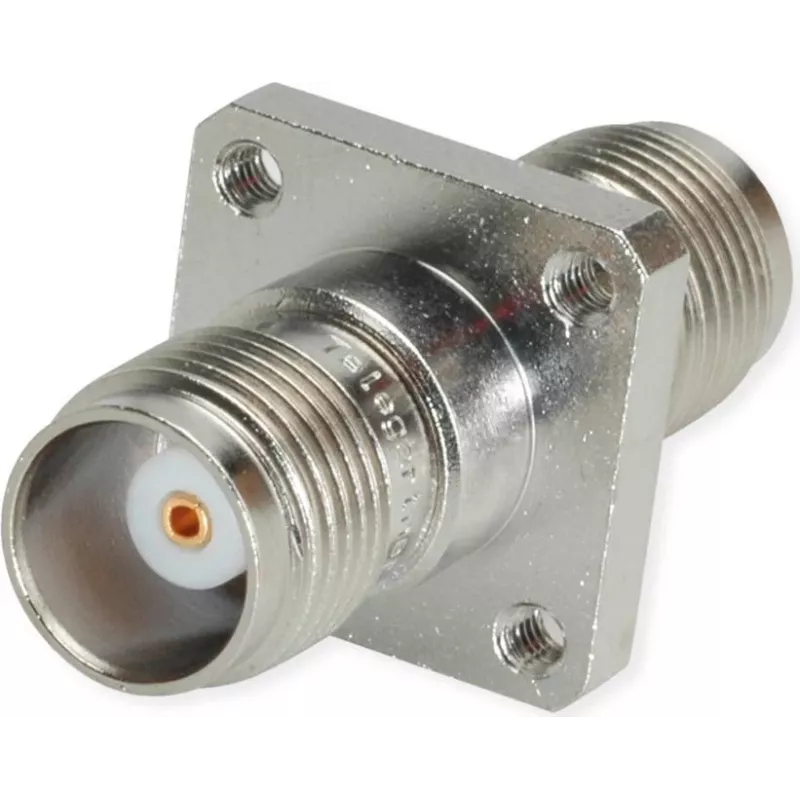 Telegärtner TNC-bus naar TNC-bus rechte coaxiale adapter, 50 Ohm, DC tot 11 GHz, vernikkeld messing